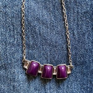 Lia Sophia Necklace: Purple and clear stones